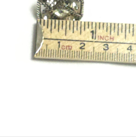 Vintage-Inspired Rhinestone Square Clip-On Earrings - Picture 9 of 9